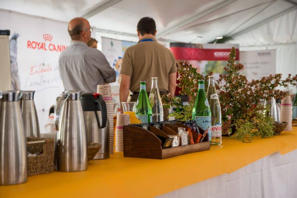 Stand d'exposants lors d'un salon professionnel
